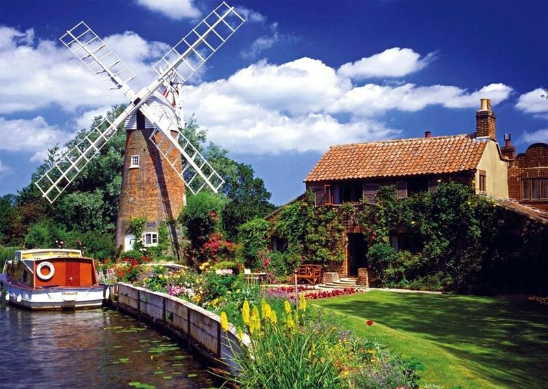 Windmill and Canal House — Blue