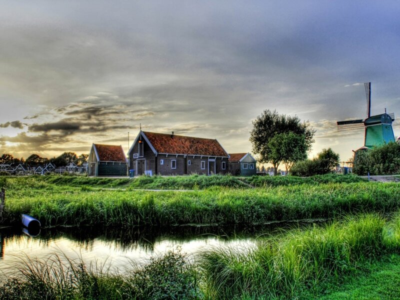 Windmill and Canal Village