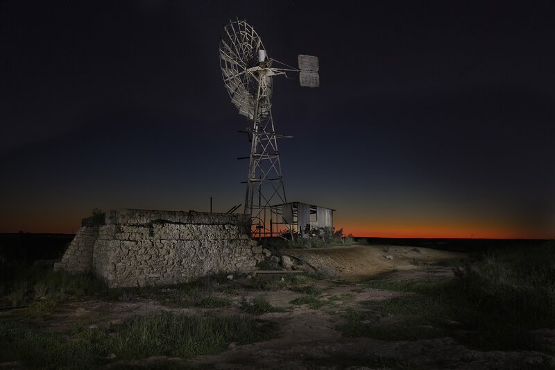 Windmill at Dusk — Black