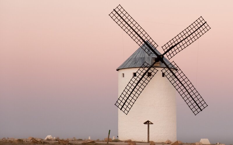 Windmill at Dusk — Pink