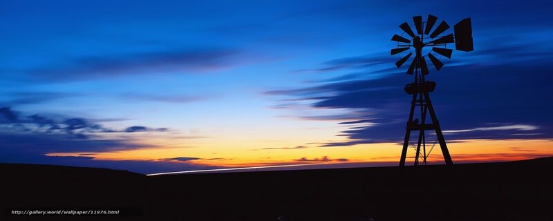 Windmill at dusk