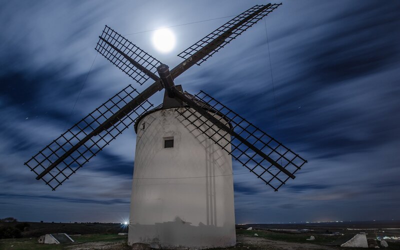 Windmill at Night — White