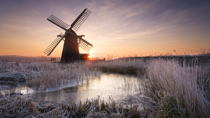 Windmill at Sunrise — Orange