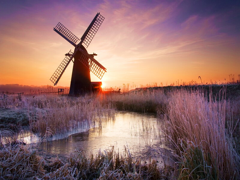 Windmill at Sunrise — Purple