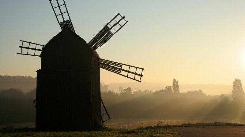 Windmill at Sunrise — Yellow