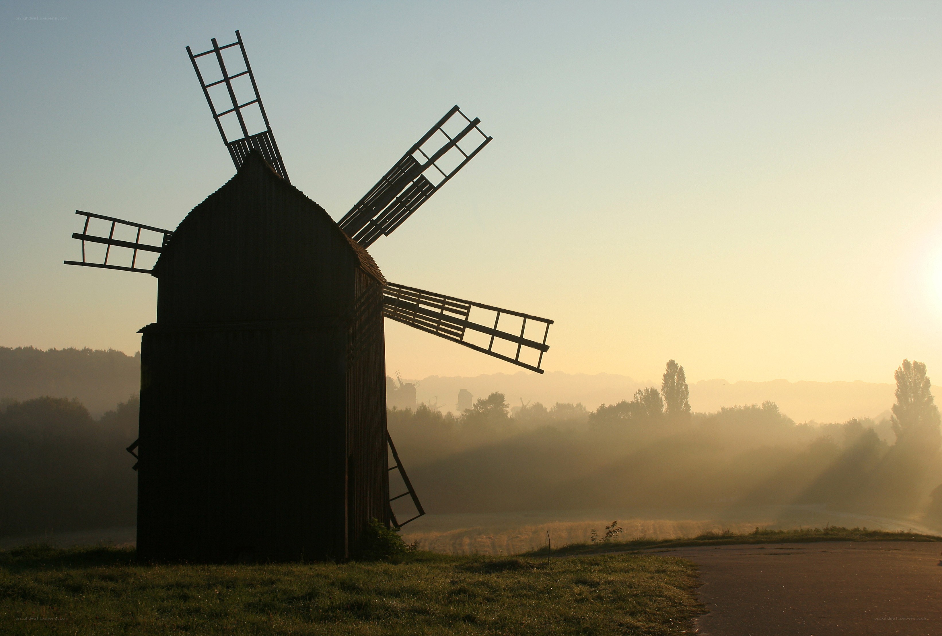 Windmill at sunrise