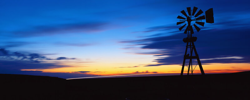 Windmill at sunset