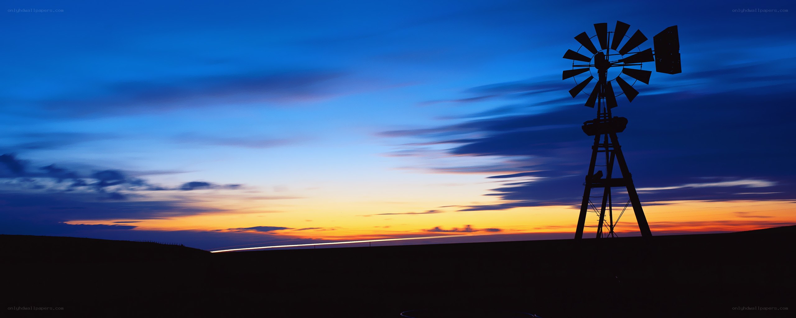 Windmill at sunset