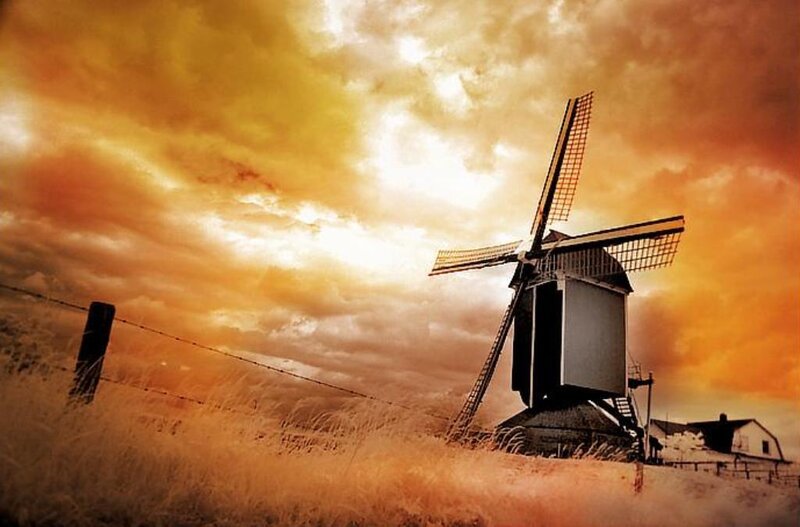 Windmill at sunset