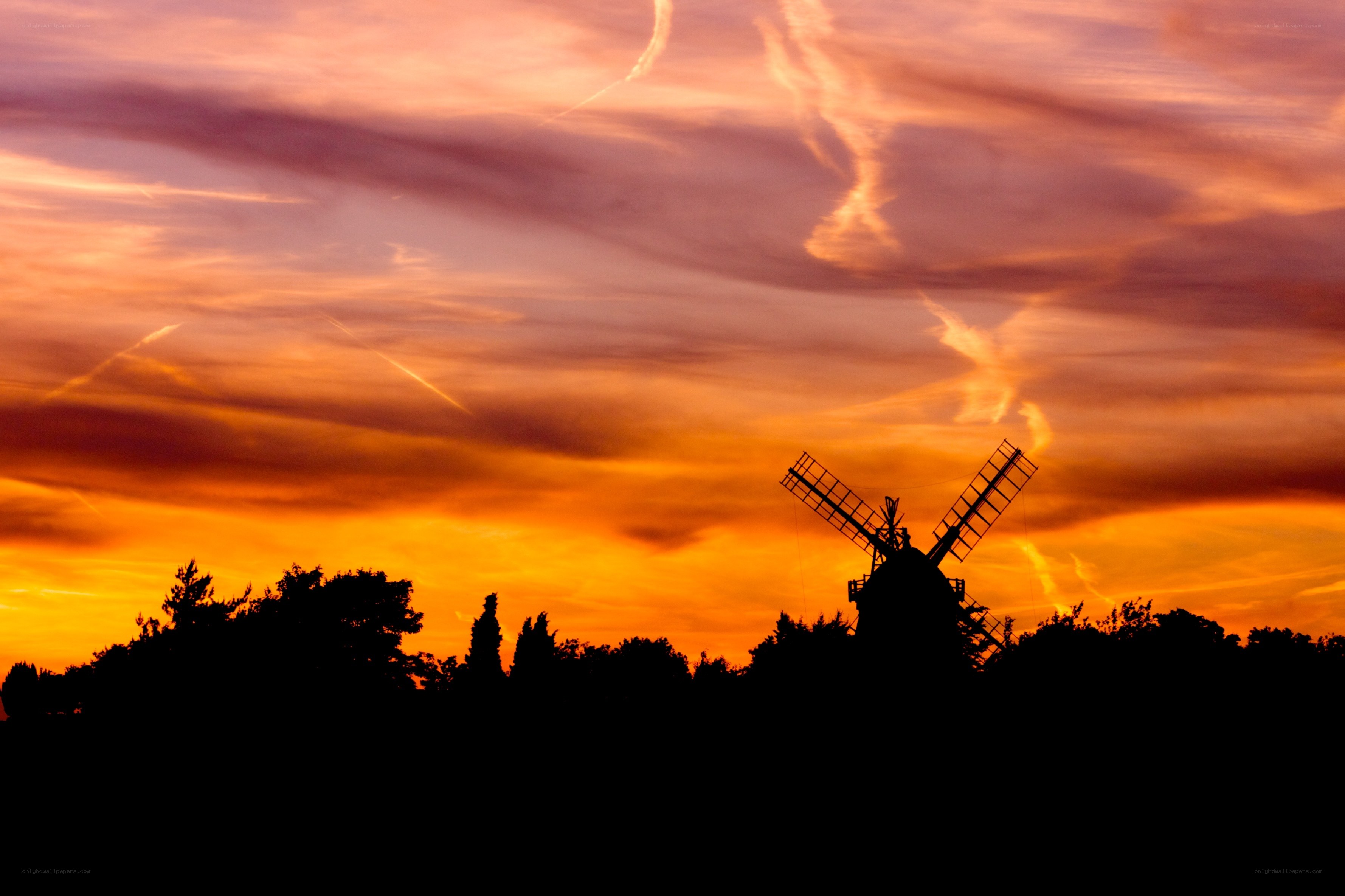 Windmill at sunset