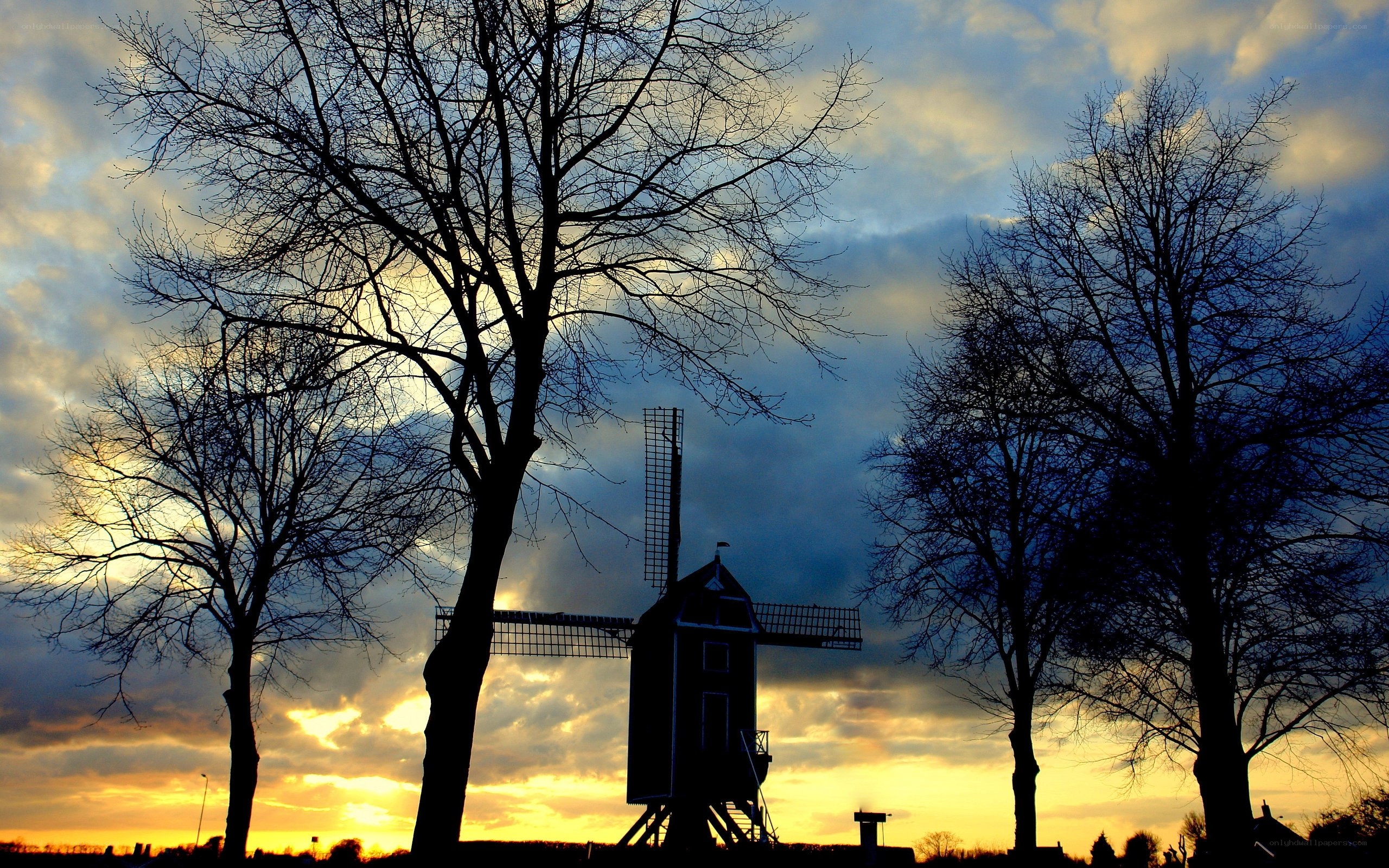 Windmill at sunset