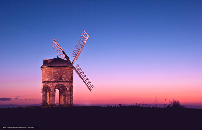 Windmill at sunset