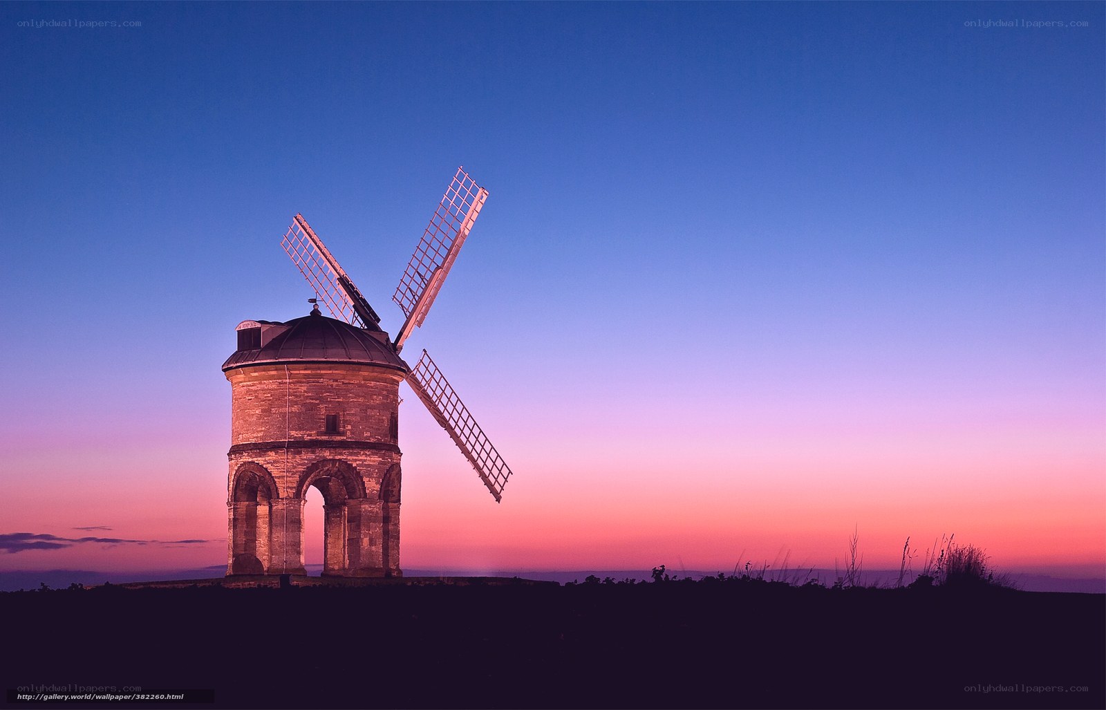 Windmill at sunset