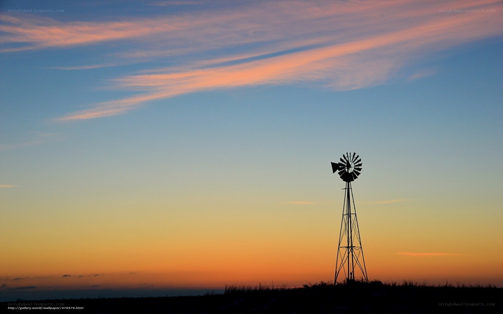 Windmill at sunset