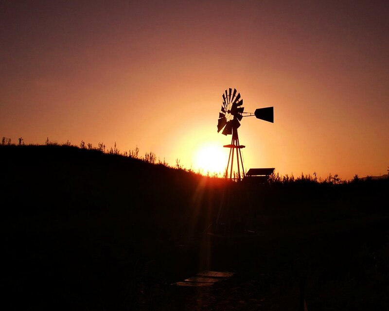 Windmill at Sunset — Orange