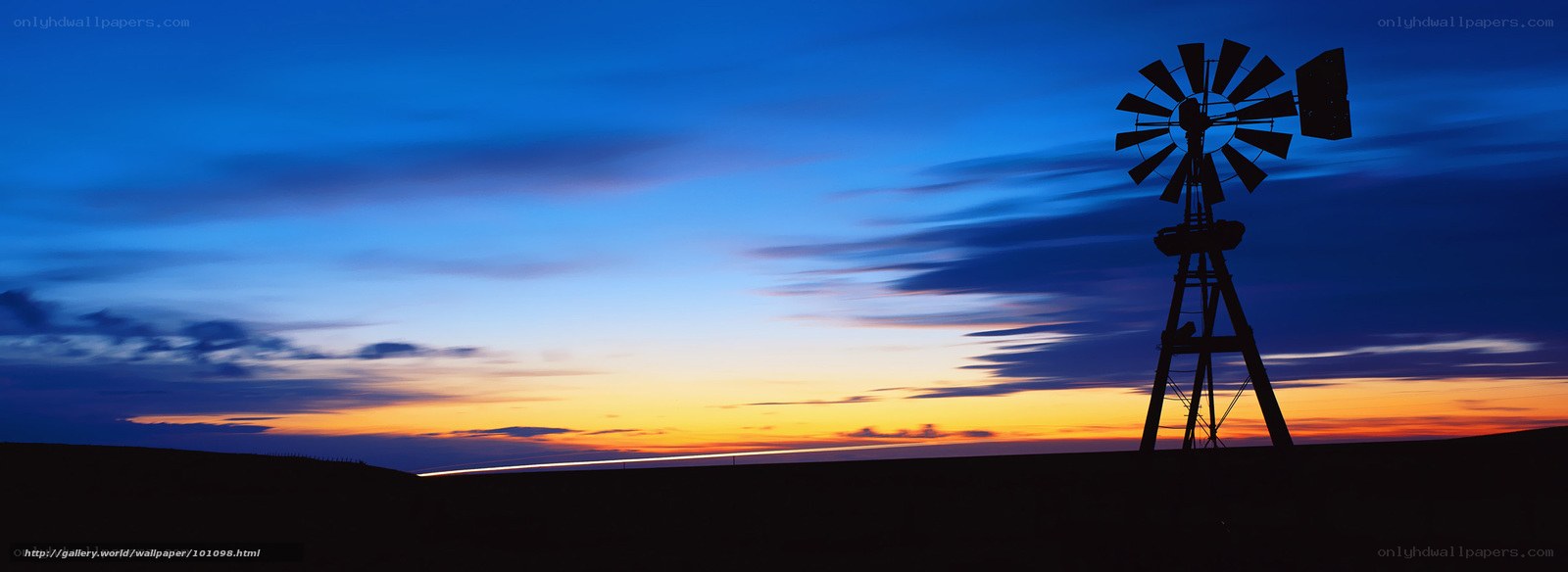 Windmill at sunset