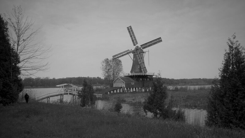 Windmill by a Lake — Black