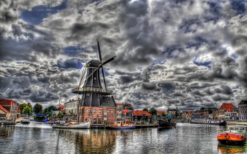 Windmill by the canal