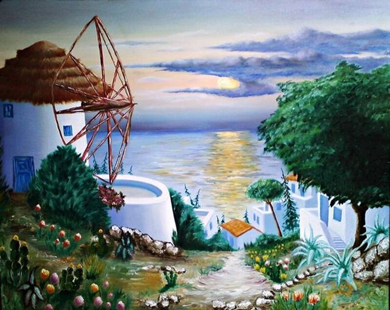 Windmill by the Sea — White