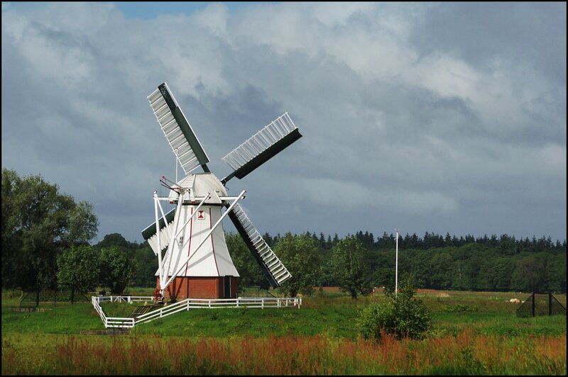 Windmill in a green field