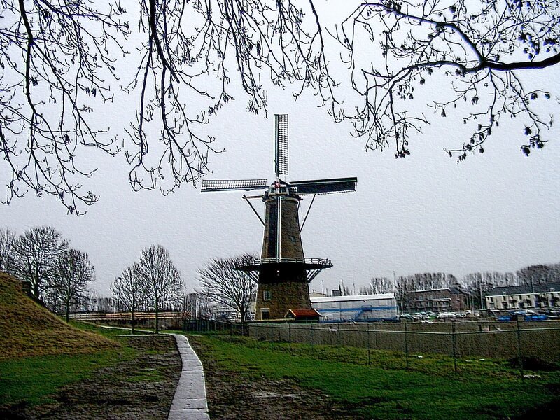 Windmill in a park