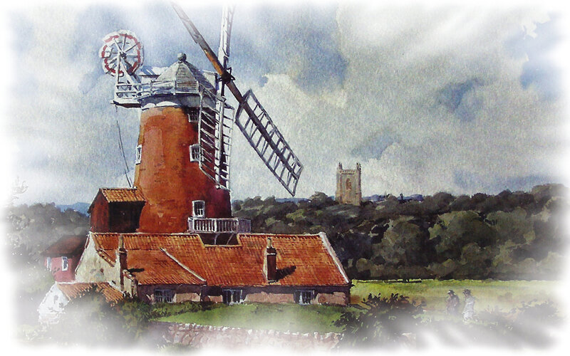 Windmill in Countryside — Brown