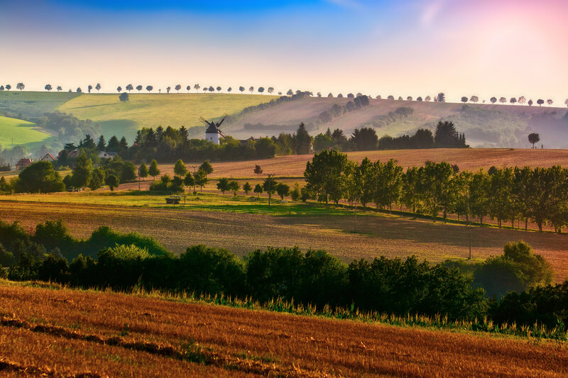 Windmill in Countryside — Green