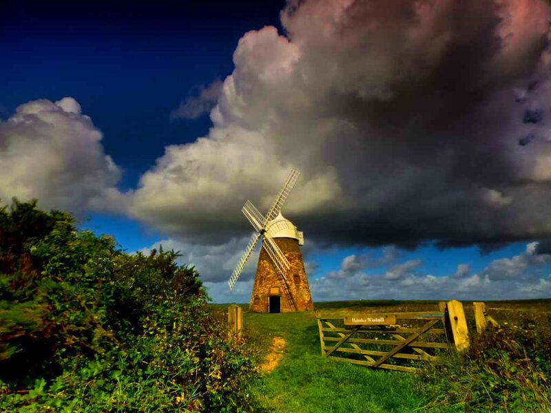 Windmill in Field — Blue