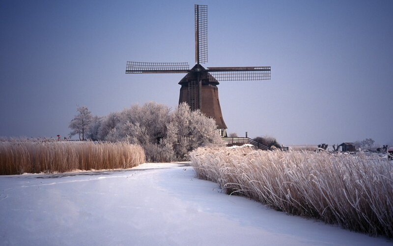 Windmill in Winter — White