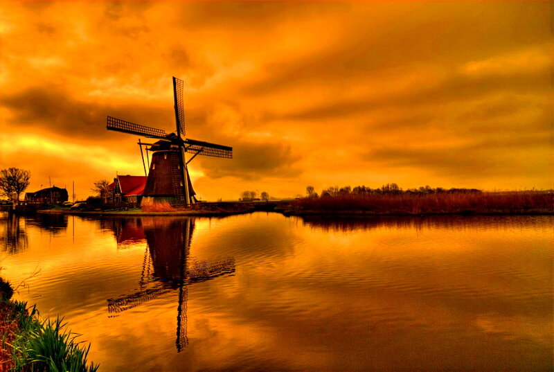 Windmill on a Canal
