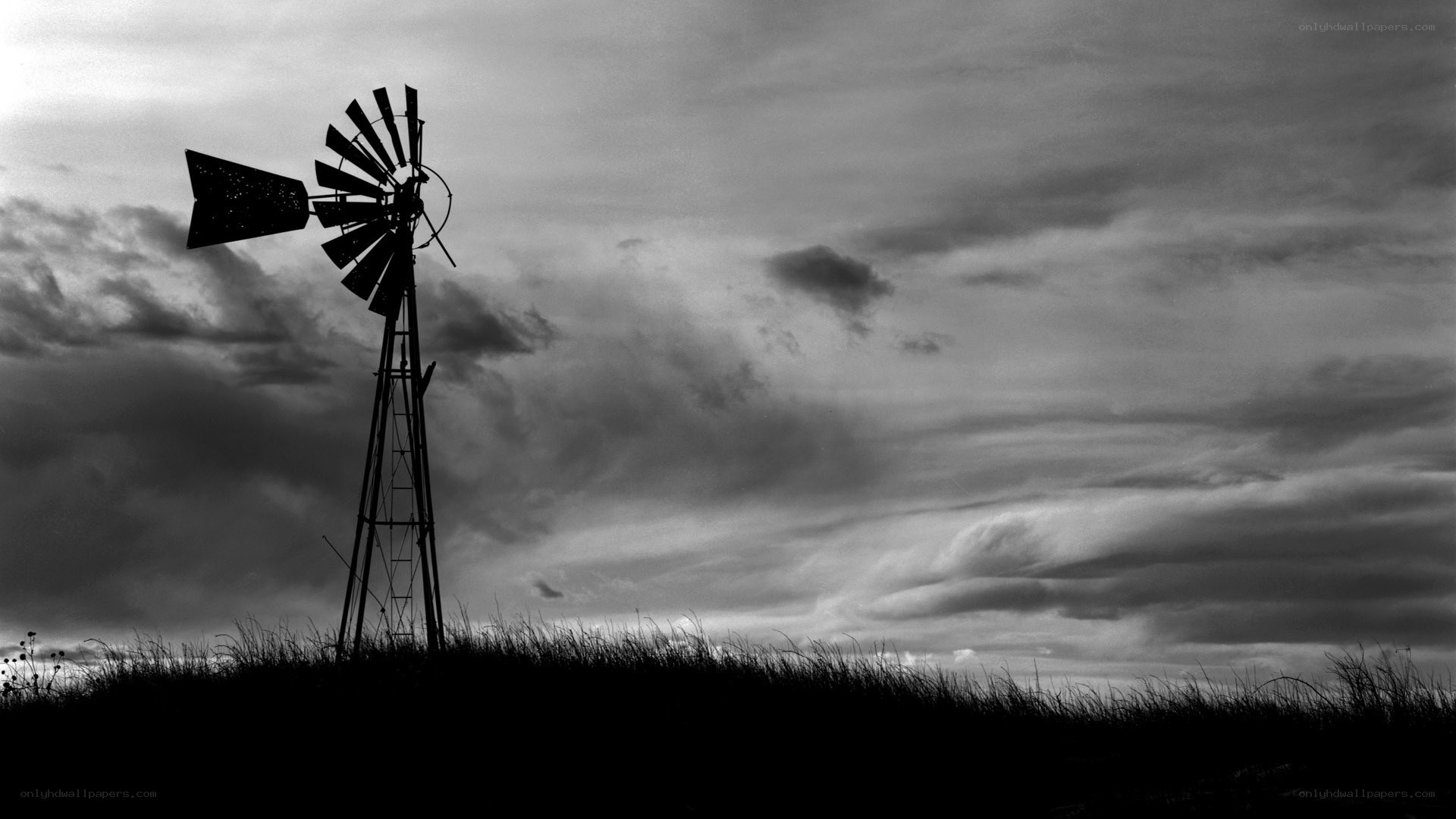 Windmill on a cloudy day
