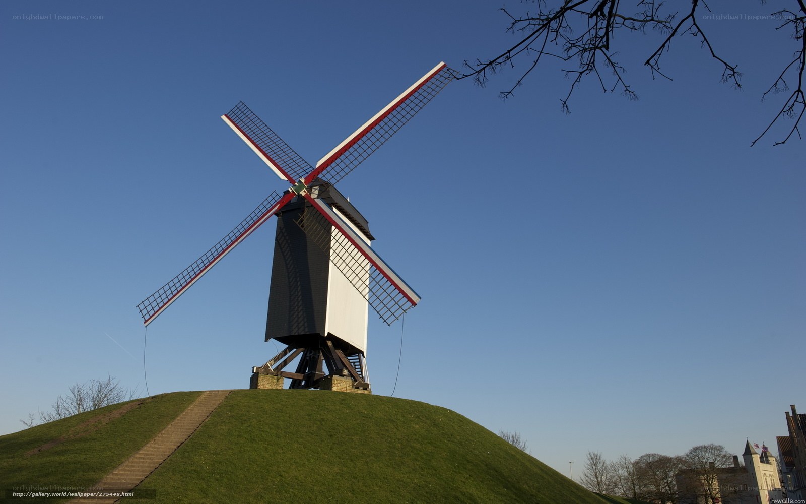 Windmill on a grassy hill