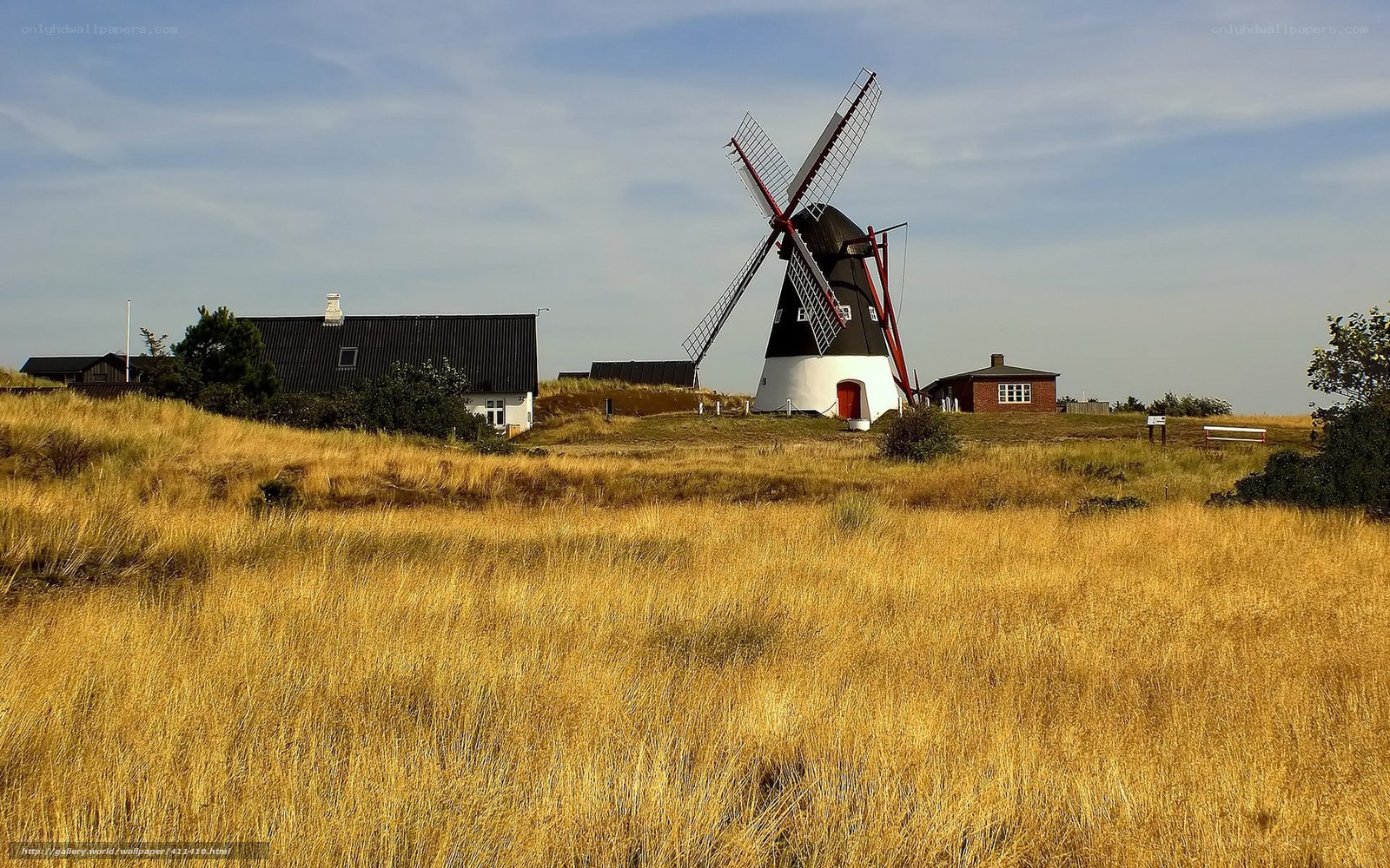 Windmill on a grassy hill