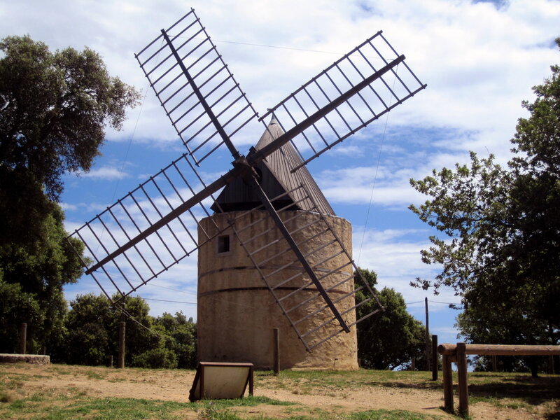 Windmill on a Hill — Blue, Serene, Afternoon, Photograph