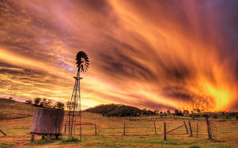 Windmill on a Hill — Orange