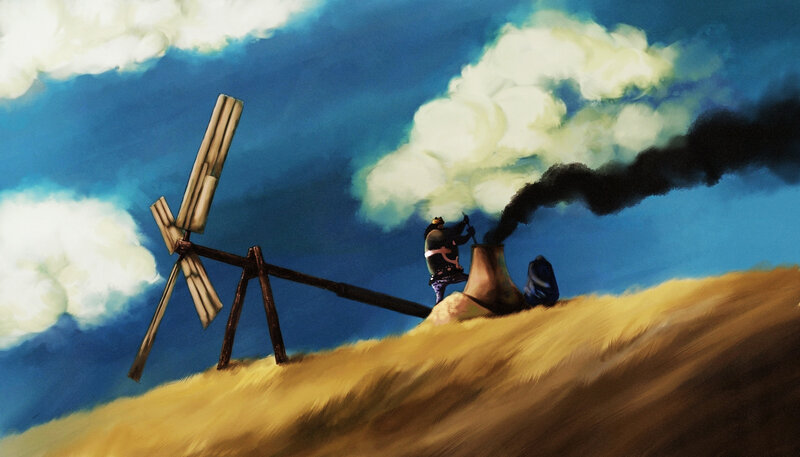 windmill on a hill