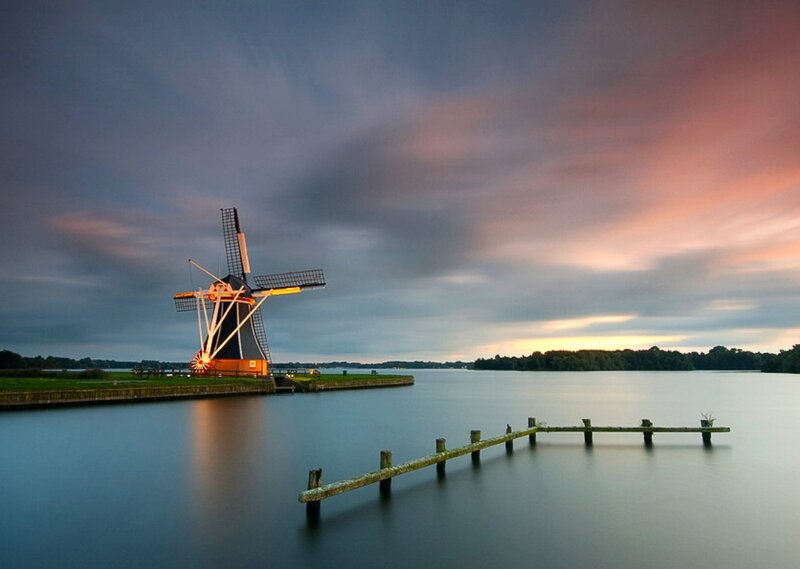 Windmill on a Lake