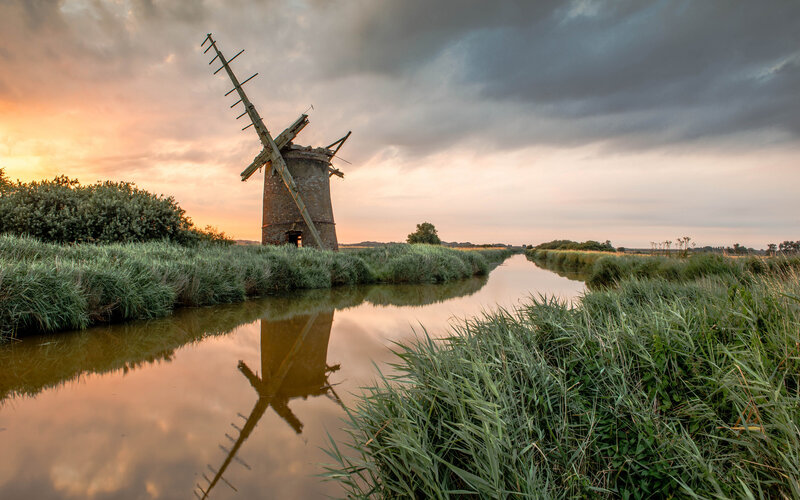 Windmill on Canal Bank — Orange