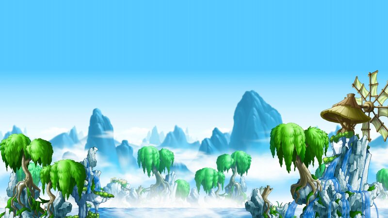 Windmill on Cliff — Blue, Serene, Morning