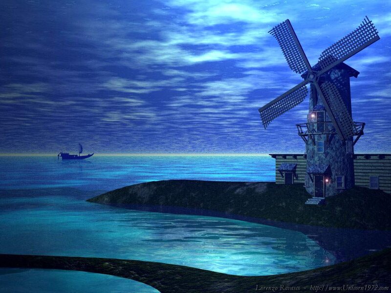 Windmill on Coastal Land