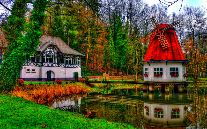 Windmill on Pond