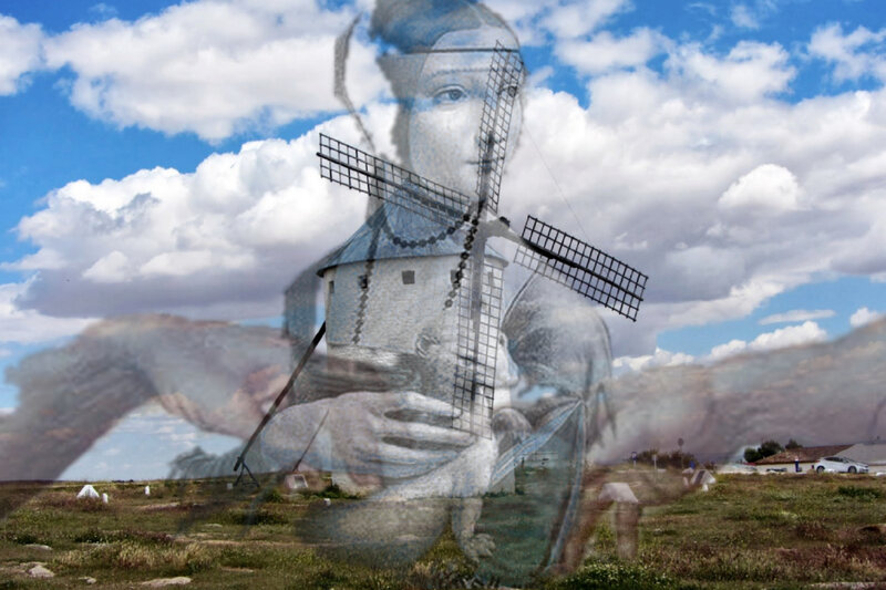Windmill with Ghostly Overlay