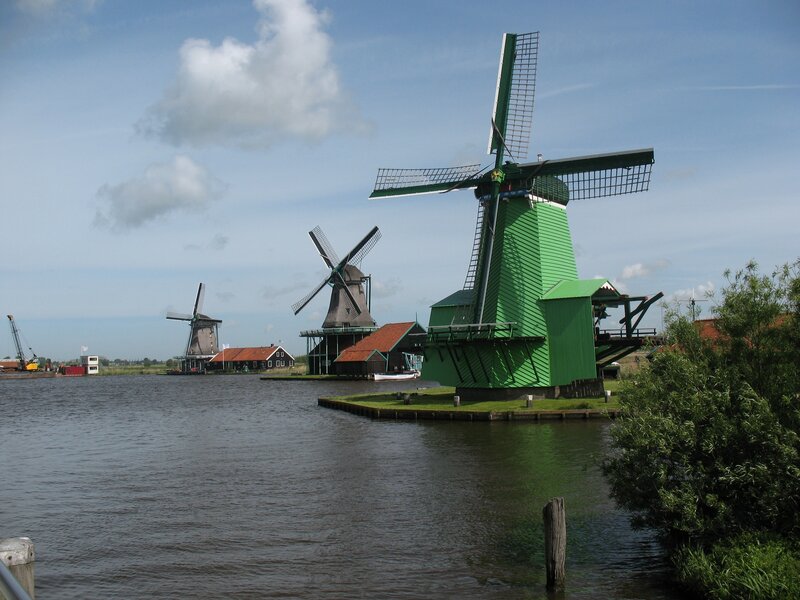 windmills along a canal
