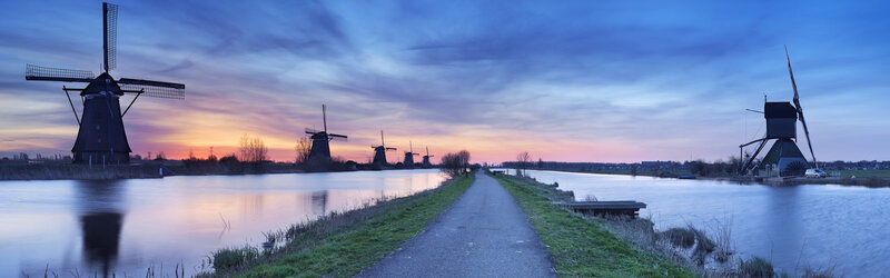 Windmills Along Canal