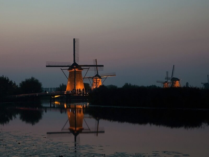 Windmills at Dusk — Purple