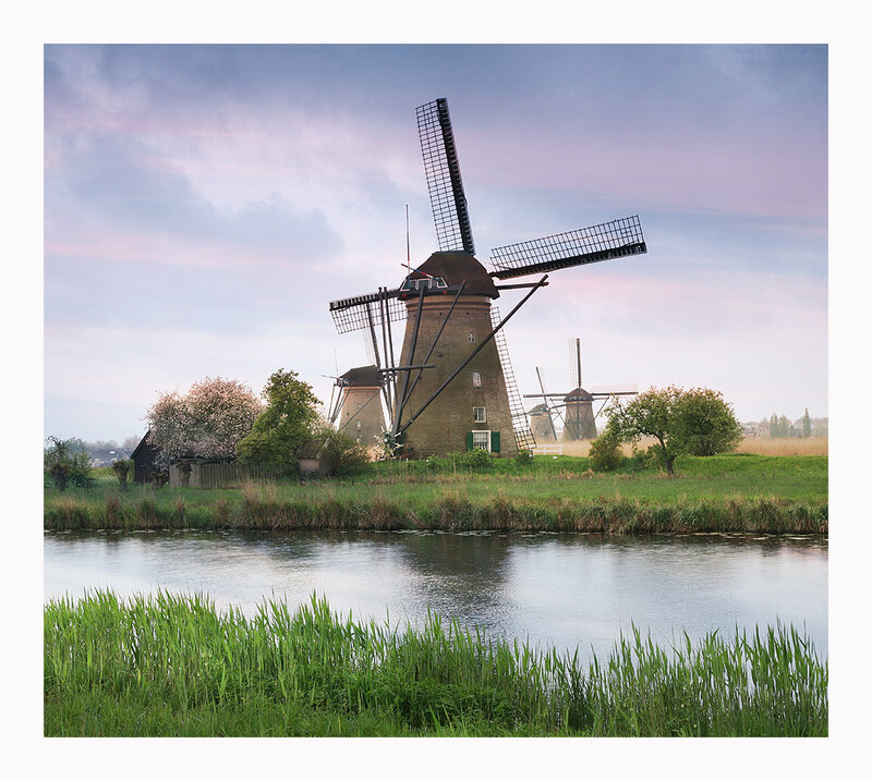 Windmills by a Canal — Green