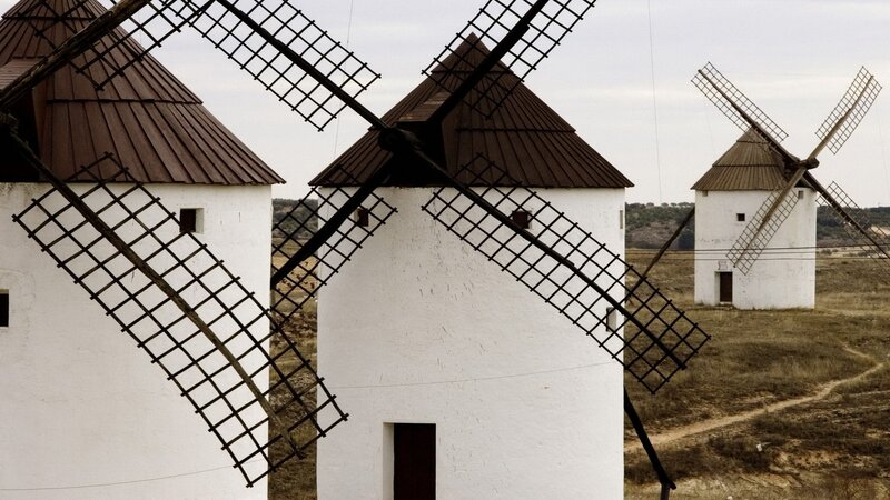 windmills in a field