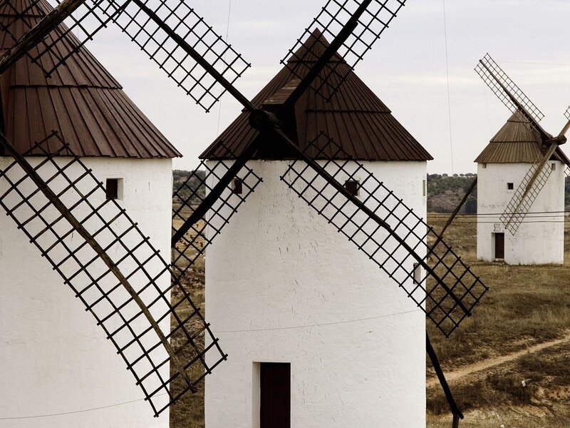 Windmills in a rural landscape