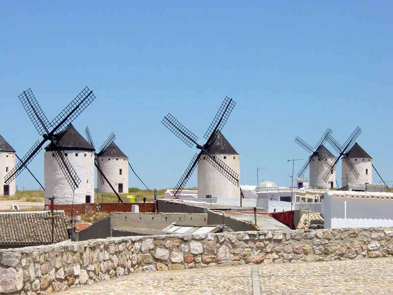 Windmills in Consuegra — White