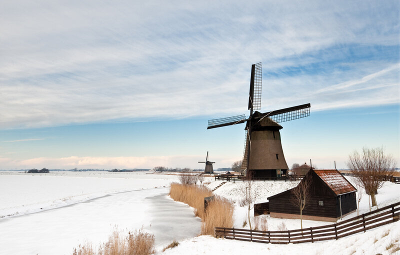 Windmills in Snow
